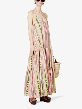Devotion Twins Zakar Aztec-Print Cotton Maxi Dress